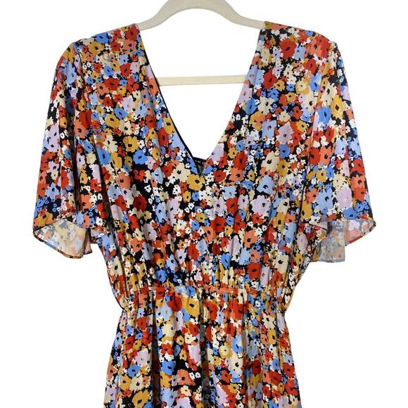 Rebecca Minkoff Sorcha Dress Floral Print Multicolor Size Large - Picture 8 of 13